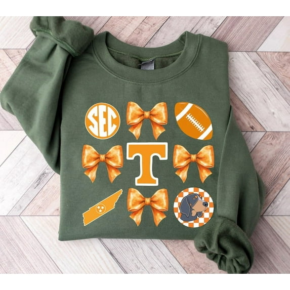 Tennessee Vols Sweatshirt, Coquette Tennessee Fans Sweater, Basset Hound Game Day Hoodie