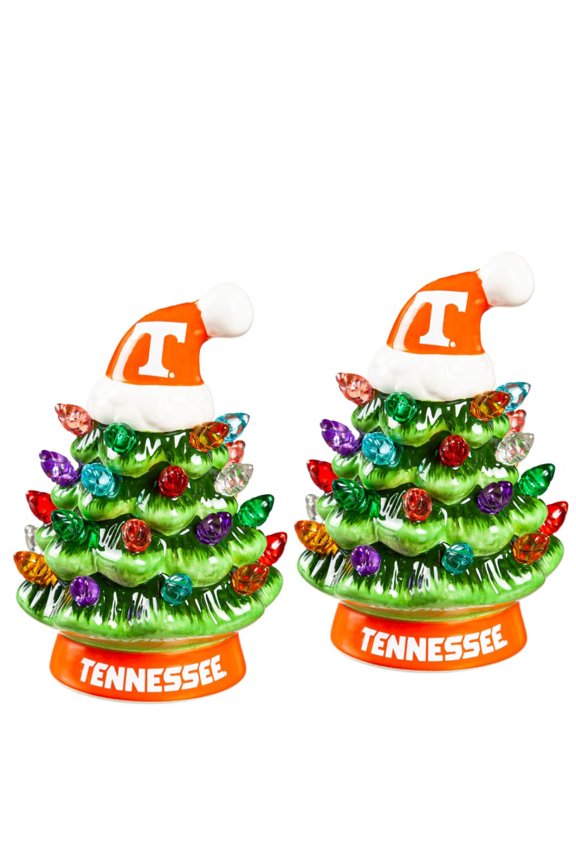 Tennessee Volunteers 2-Pack 4" Ceramic LED Christmas Tree Set