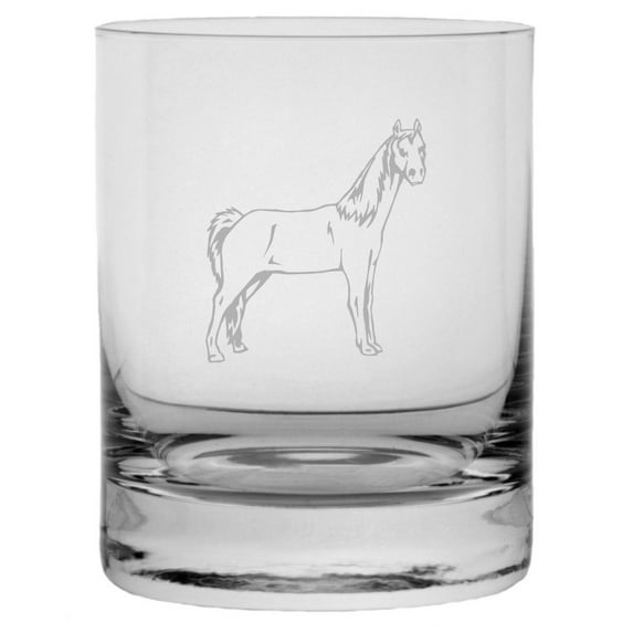Tennessee Walking Body - Alternate Horse Themed Etched 10.25oz Crystal Rocks Whisky Glass
