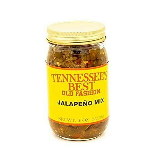 Tennessee’s Best Old Fashion Jalapeno Mix | Handcrafted with Simple Ingredients - Jalapeno Peppers, Onions, Bell Peppers | All Natural, Small Batch-Made - 16 oz Jar (454 g)
