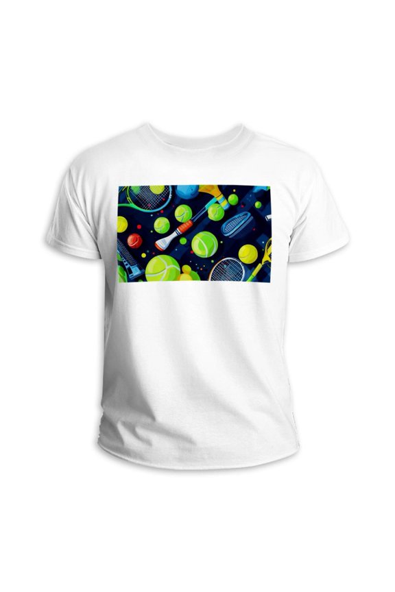 Tennis 100% Cotton White Classic Style T-Shirt for Men and Women - Comfortable Casual Tee Shirt Made of Soft Quality Fabric - Basic Essential Wardrobe Item