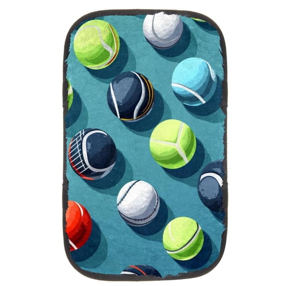 Tennis 12.5x8.2 Inch Soft Comfortable Furry Printed Car Armrest Pad Cover Mat Accessories