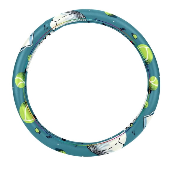 Tennis 14.5 Inch Printing PVC Leather Auto Accessories Steering Wheel Cover Car Wheel Covers Steering Wheel Cover
