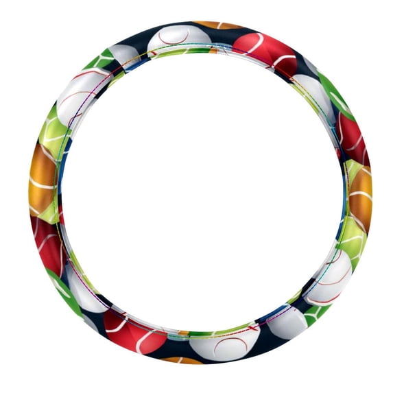 Tennis 14.5 Inch Printing PVC Leather Car Wheel Cover Steering Wheel Cover Car Wheel Covers Auto Accessories