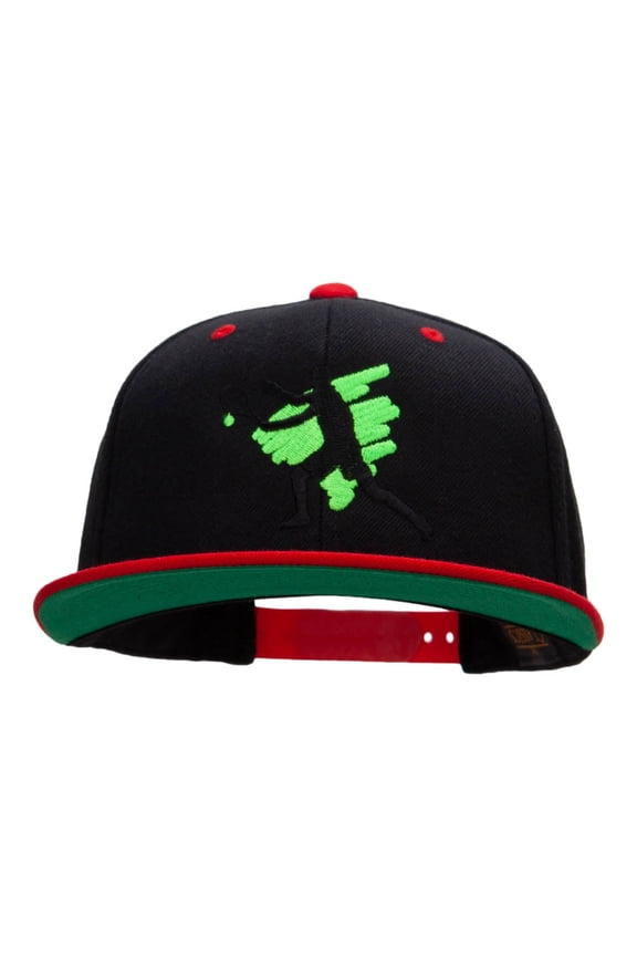 Tennis Action Embroidered Wool Blend Two Tone Cap - Black Red OSFM