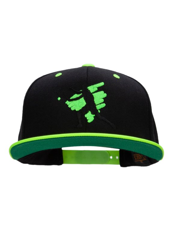 Tennis Action Embroidered Wool Blend Two Tone Cap - Black Yellow OSFM