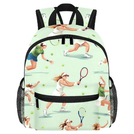 Tennis Airport Backpack Preppy Cute Mini Shoulder School Backpack Lightweight with Adjustable Shoulder Strap Large Capacity Printed Design