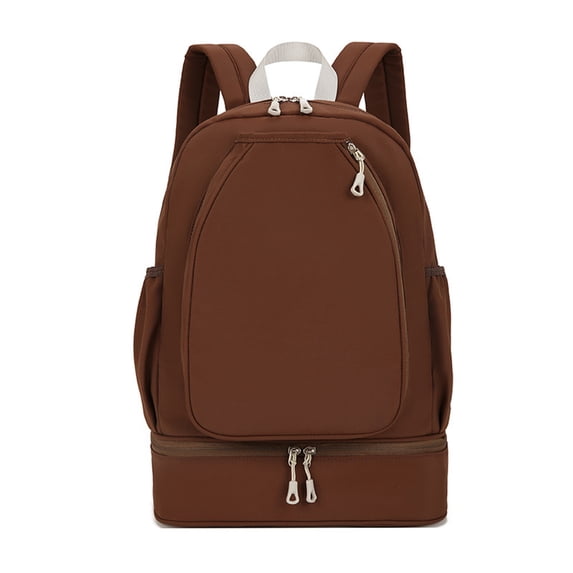 Tennis Backpack with Shoe Compartment, 30L Badminton Pickleball Bag for 2 Rackets, Waterproof Wet Pocket Sports Gym Backpack for Men Women, Coffee Brown