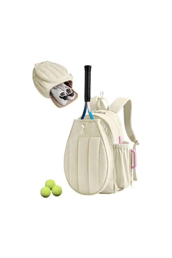 Tennis Backpack Storage Carry On Tennis Badminton Sports Backpack With External Pockets Suitable For Pickball Laptops Tool Bag Happy Day!