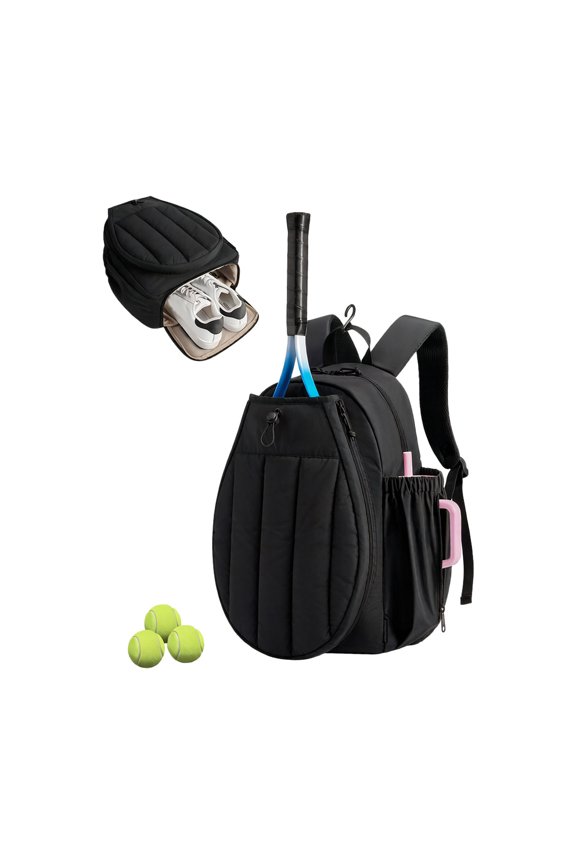 Tennis Backpack Storage Carry On Tennis Badminton Sports Backpack With External Pockets Suitable For Pickball Laptops Tool Bag