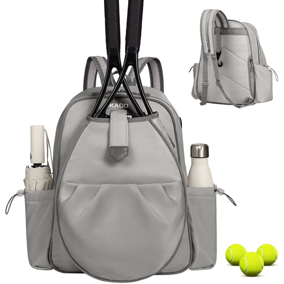 Tennis Backpack for Women & Men, 27 Inch Racket Compartment Holds 2 Tennis/Pickleball Rackets, 14L Multi-Functional Sports Bag with 6 Pockets, Waterproof Oxford Gym Bag for Travel or School