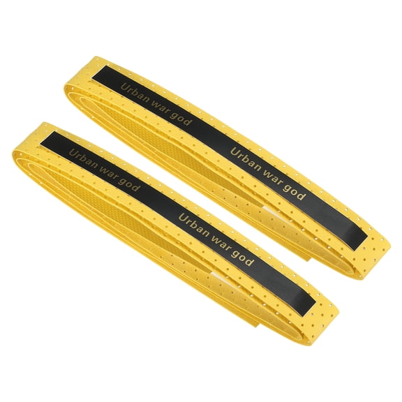 Tennis Badminton Racket Overgrip Anti Skid Sweatband Racquet Grip with Raised Ridges, Yellow 2 Pack
