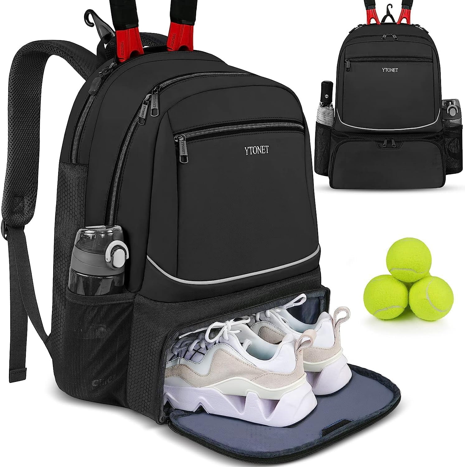 Tennis Bag Tennis Backpack for Women Men 2 Rackets, Tennis Bag 6 Rackets, Large Tennis Racket Bag for Men