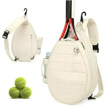 Tennis Bag, Quilted Tennis Backpack Holds 2 Rackets, Waterproof Crossbody Sling Pickleball Bags For Women, Men And Youth