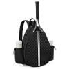 Tennis Bag with Shoe Compartment, Tennis Sling Crossbody Backpack, Tennis Racket Bags for Women Men, Black