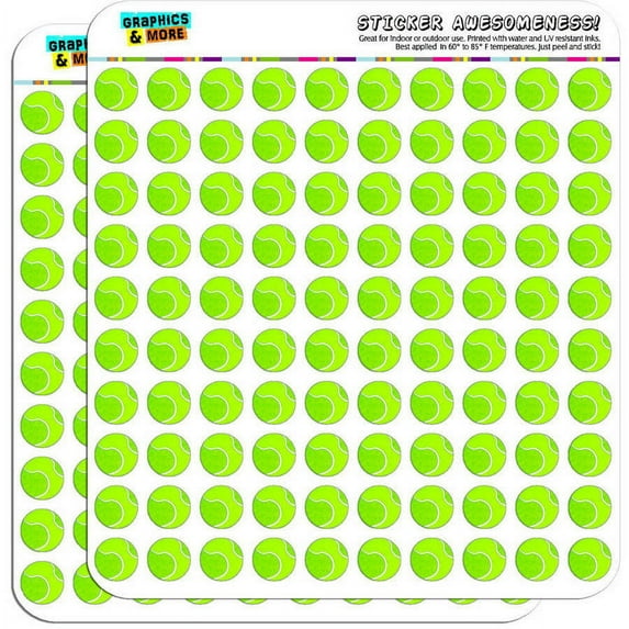 Tennis Ball 200 1/2" (0.5") Planner Calendar Scrapbooking Crafting Stickers