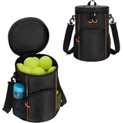 Tennis Ball Bag with Sturdy Bottom, Baseball & Lacrosse Ball Bag with Multiple Pockets and Portable Shoulder Strap for Tennis, Baseball, Lacrosse,Pickle Ball and Table Tennis Training