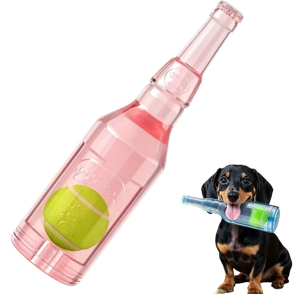 Tennis Ball Bottle Dog Toy, Ball in a Bottle Dog Toy, Squeaky Interactive Fetch Toy for Dogs, Multiple Styles