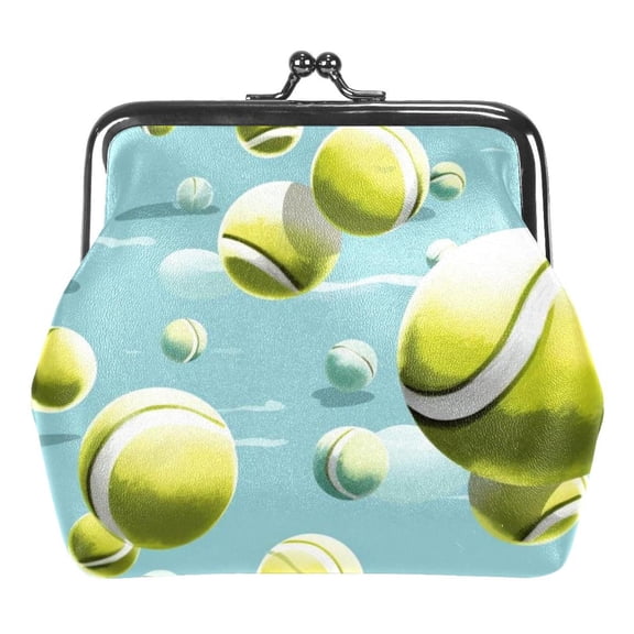 Tennis Ball Coin Purse Kiss Lock Change Purse Vintage Trinkets Pouch