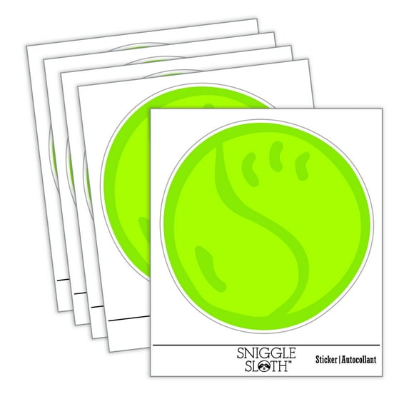 Tennis Ball Cute Car Window Bumper Water Bottle Phone Tablet Laptop Waterproof Vinyl Decal Sticker Set 5-Pack - Gloss Finish - 2.0"