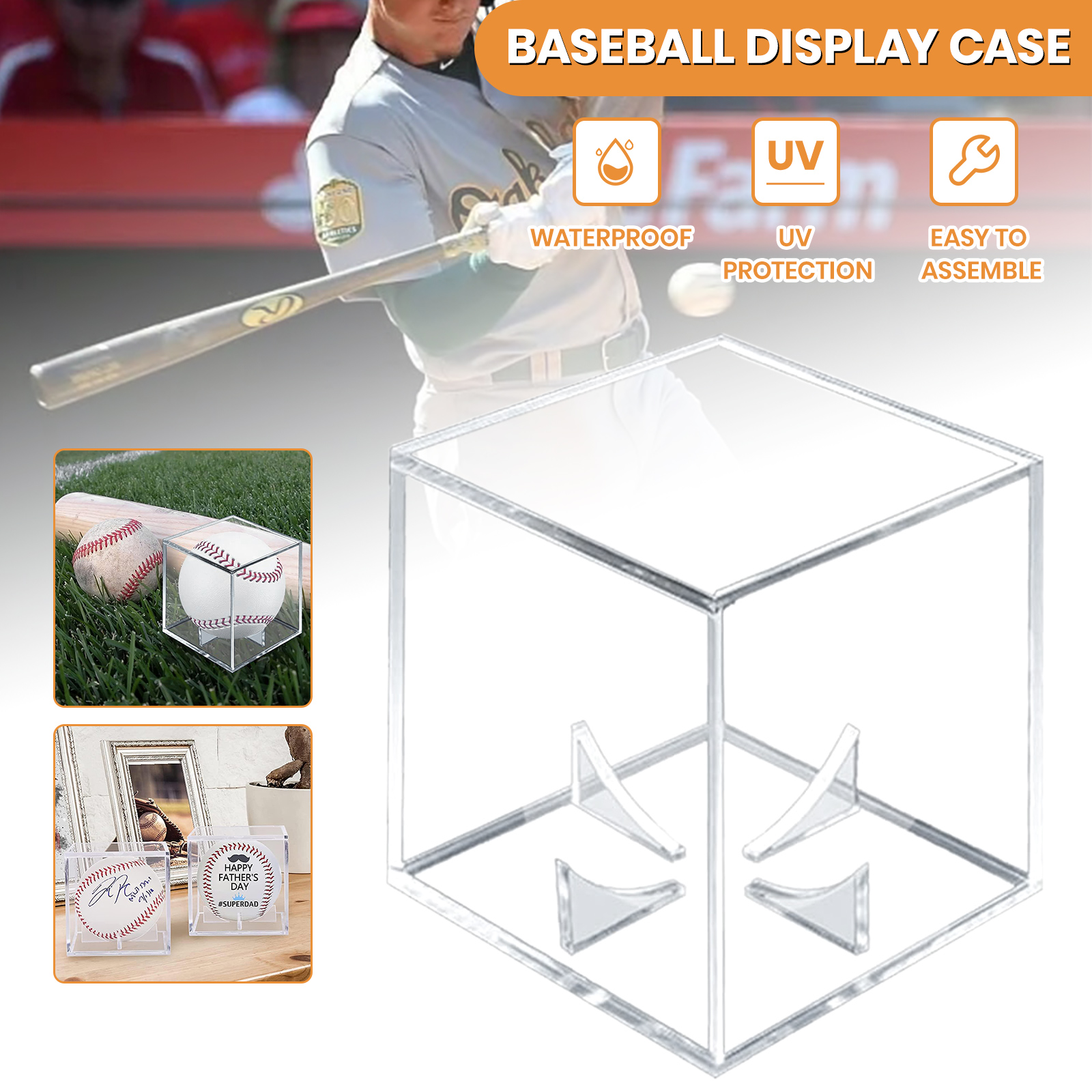 Baseball Storage Trunk Tennis Ball Display Case Baseball Storage Box Clear Organizer Box ...