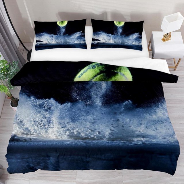 Tennis Ball Duvet Cover Set King/ Size Sports Game Themed Bedding Set