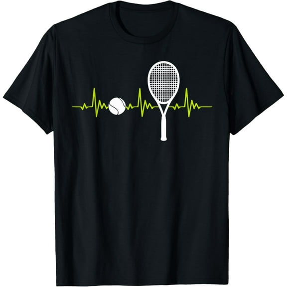 Tennis Ball Heartbeat Racket Tennis Player Men Women Kids T-Shirt