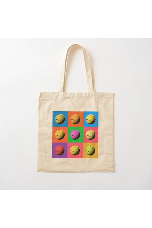 Tennis Ball In An Andy Warhol Style Canvas Tote Bags, Reusable Shopping Bag