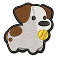 thumbnail image 1 of Tennis Ball Jack Russell Terrier Dog Puppy Applique Multi-Color Embroidered Hook & Loop Patch - 3 Inch Medium, 1 of 5