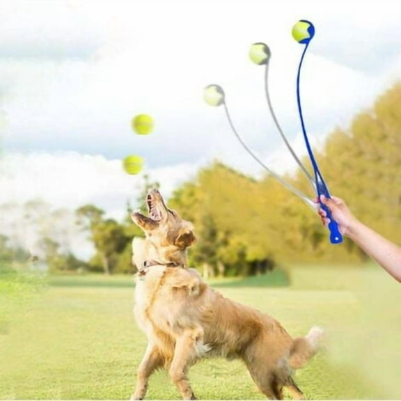 Tennis Ball Launcher for Dogs, Interactive Dog Toys with Dog Ball Launcher with Ergonomic Handle, Handheld Ball Launcher for Fetch Game
