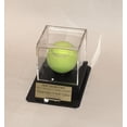 thumbnail image 1 of Tennis Ball Personalized Acrylic Display Case - Holder with Octagon Base, Custom Ball and Nameplate Stand, 1 of 2