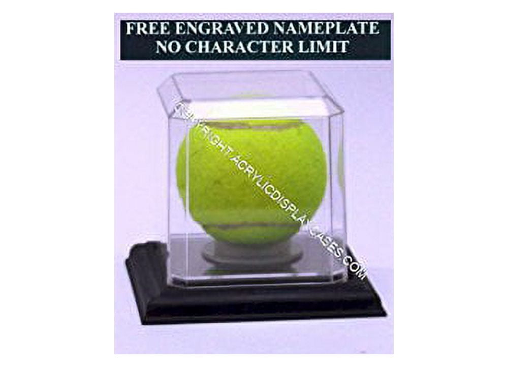 Single Lacrosse Ball Glass Display Case Round 2024 Dome with Platform Base & Free Engraved Nameplate