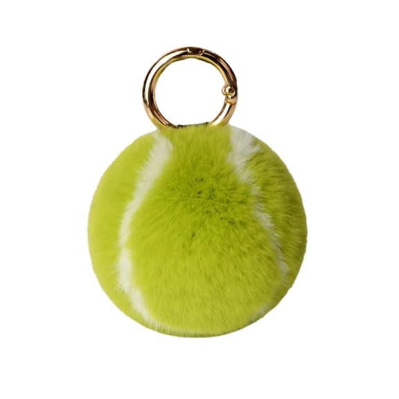 Tennis Ball Plush Pendant Soft Stuffed Ball Plush Toy Fluffy Tennis Ball Key Ring Charm Sports Backpack Decoration Birthday Gift