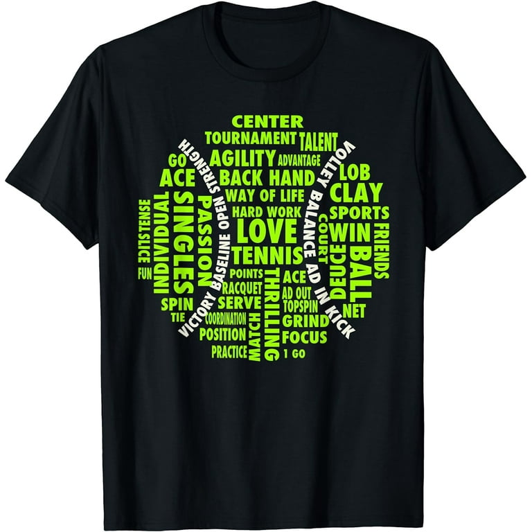 Tennis Ball Word Cloud Shirt | Cool Tennis Players Tee Gift Tennis Ball Word Cloud Shirt | Cool Tennis Players Tee Gift