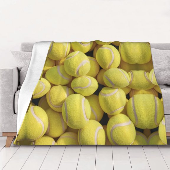 Tennis Balls Throws Blanket Fleece Soft Cozy Warm Plush for Travel Chair Bedroom Living Room Sofa 40"x30"