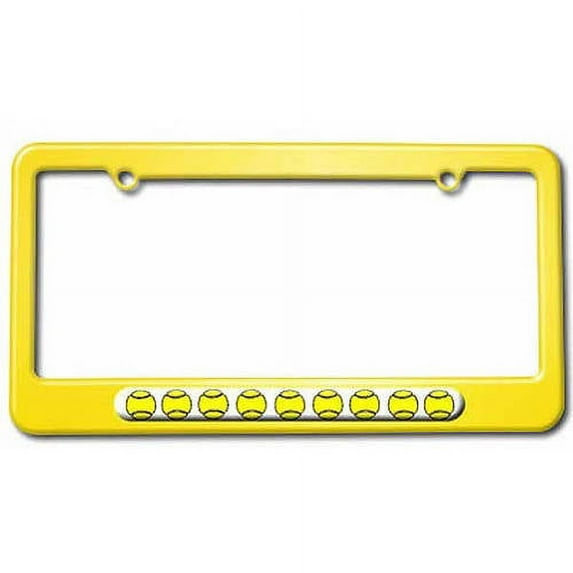 Tennis Balls, Yellow License Plate Tag Frame, Multiple Colors