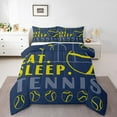 thumbnail image 1 of Tennis Bedding Sets Sport Game Ball Theme Comforter Sets Tennis Room Decor Down Comforter Tennis Sports Comforter Sets Teen Sports Bedding Bed Set 2 Pcs Navy Blue Yellow, 1 of 7