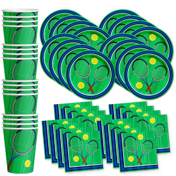 Tennis Birthday Party Supplies Set Plates Napkins Cups Tableware Kit for 16