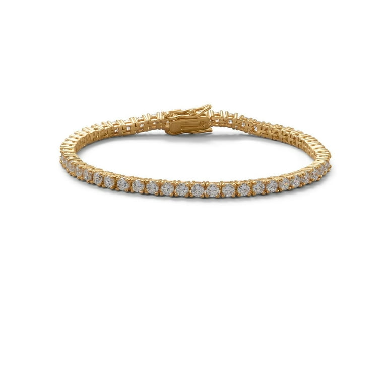 Tennis Bracelet Cubic Zirconia Gold-plated Sterling Silver 7-inch Length Tennis Bracelet Cubic Zirconia Gold-plated Sterling Silver 7-inch Length