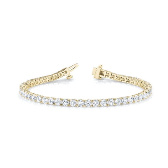 Tennis Bracelet Lab Grown Diamond in 14K Yellow Gold Boxed 4-Prong 3 Cttw for Women(F, VS2) I Dailywear Collection