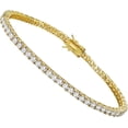 thumbnail image 1 of Tennis Bracelet for Women|3MM Cubic Zirconia|White/Yellow Gold Plated Bracelets|4-Prong-Setting CZ|Size 6.5-8.5 Inch, 1 of 7