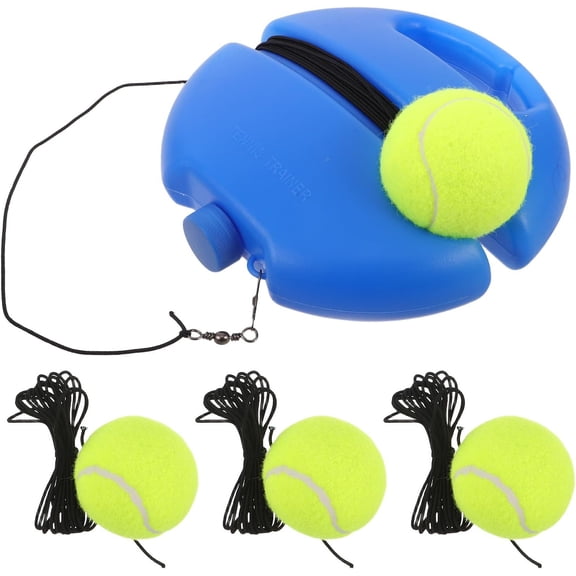 Tennis Buddy Single Player Tennis Trainer Rebound Ball with String Portable Practice Rebounder Equipment for Adult Beginner 4 Self Training Balls Stable Base