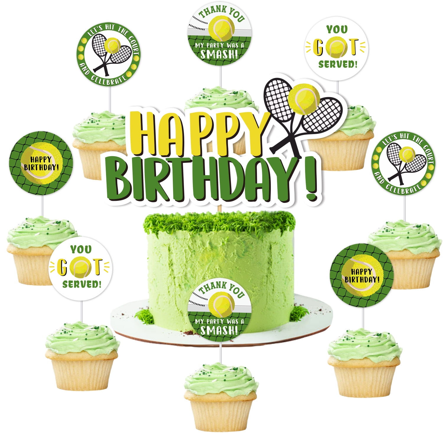 Tennis Cake Topper Cupcake Toppers Sports Themed Birthday Party