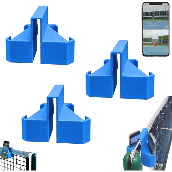 Tennis Camera Mount Net Post Clip Phone Holder, Tennis Net CameraMount, NetMounted Tennis Recording Bracket, for Match Analysis, Practice & Game Highlights (RL 3 PCS)