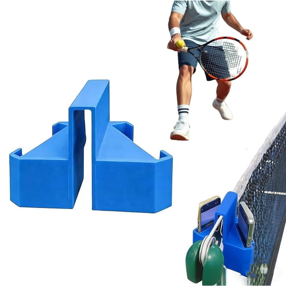 Tennis Camera Mount, Portable Secure Clip-On Shot Mount 3D Printed Two Perspectives Net Mount Phone Holder for Net Fence Match Recording Training Analysis Live Streaming (Black)