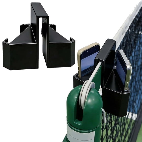 Tennis Camera Mount, Secure Phone & Action Camera Holder with Clip for Net & Fence, Fixed Tennis Net Mount for Match Recording, Training Analysis & Live Streaming, Tennis Net Phone Holder Mount Black