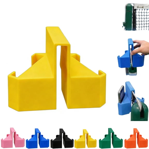 Tennis Camera Mount, Tennis Net Camera Mount, Padel Tennis Net Phone Holder for Pickleball, Smartphone Mount for Padel Court Fence,Secure Clip-On Shot Mount for Match Analysis/Practice(Yellow,1PCS)