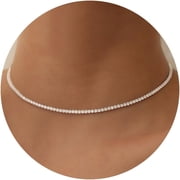 Tennis Choker Necklace 14K Gold/Silver Plated 2.5Mm 3Mm 4Mm Classic Diamond Tennis Choker Necklace Dainty Sparking Cubic Zirconia Necklace Bridal Wedding Jewelry For Women[Z1932]