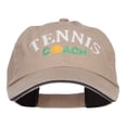 thumbnail image 1 of Tennis Coach Embroidered Canvas Cotton Cap - Khaki Navy OSFM, 1 of 5