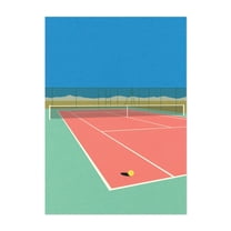 Tennis Court In The Desert - Illustration Unframed Wall Art Print 5 x 7 inches